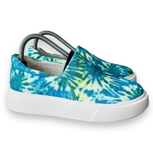 J/Slide Dusty Slip-on Casual Platform Sneakers Blue Tie Dye Women's 8 - Picture 4 of 11